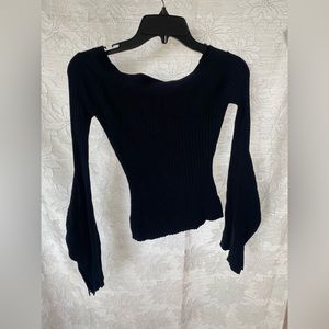 BCBGMaxAzria black long sleeve top women’s xxs